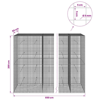 Gabion with 5 mm Wire and 5x5 cm Mesh 650x50x200 cm