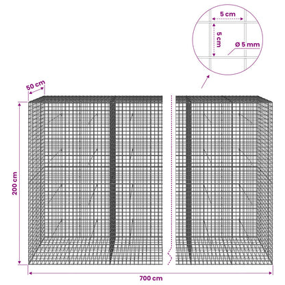 Gabion with 5 mm Wire and 5x5 cm Mesh 700x50x200 cm