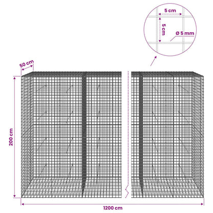 Gabion with 5 mm Wire and 5x5 cm Mesh 1200x50x200 cm