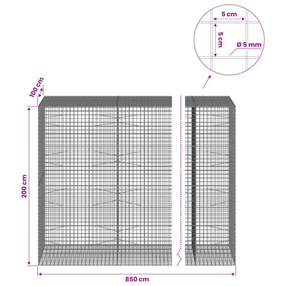 Gabion with 5 mm Wire and 5x5 cm Mesh 850x100x200 cm