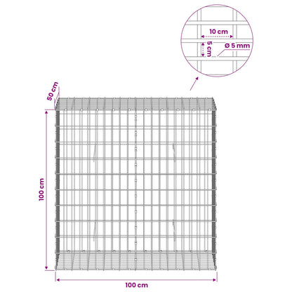 Gabion with 5 mm Wire and 5x10 cm Mesh 100x50x100 cm