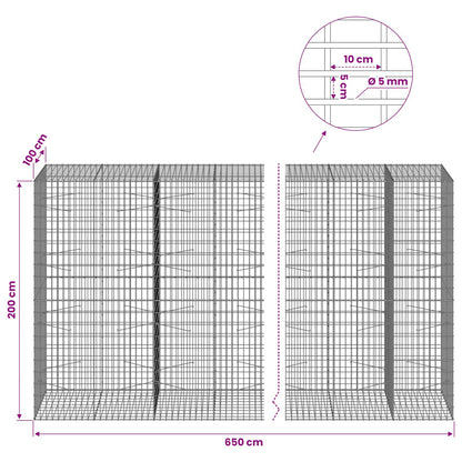 Gabion with 5 mm Wire and 5x10 cm Mesh 650x100x200 cm