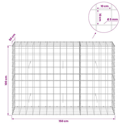 Gabion with 5 mm Wire and 10x10 cm Mesh 150x50x100 cm