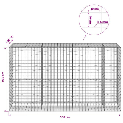 Gabion with 5 mm Wire and 10x10 cm Mesh 350x100x200 cm