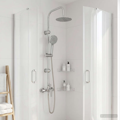 Shower System Chrome Stainless Steel 21 x 48 x 112 cm