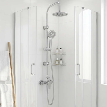 Shower System Black Stainless Steel 21 x 48 x 112 cm