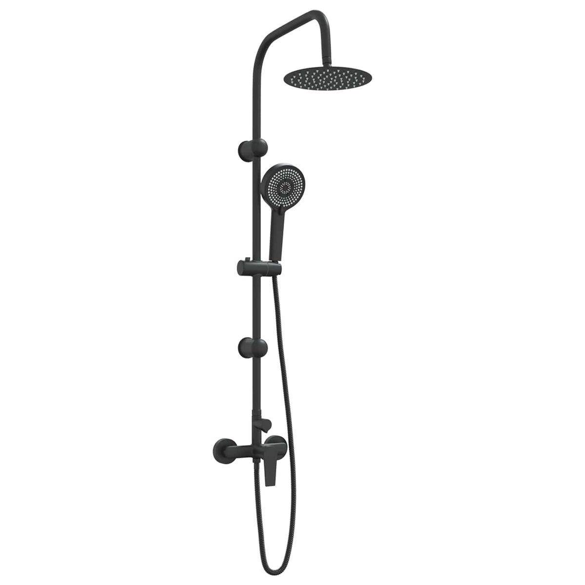 Shower System Black Stainless Steel 21 x 48 x 112 cm