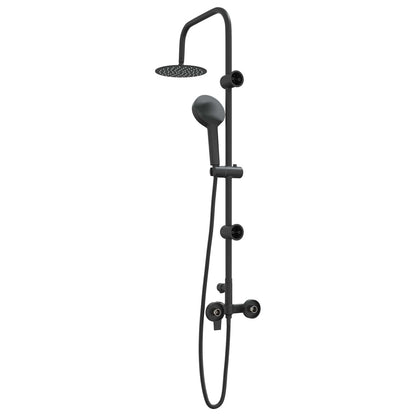 Shower System Black Stainless Steel 21 x 48 x 112 cm