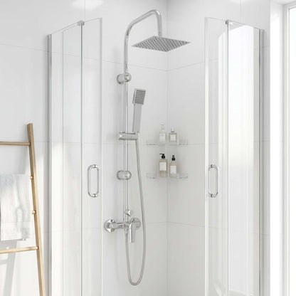 Shower System Chrome Stainless Steel 21 x 48 x 112 cm
