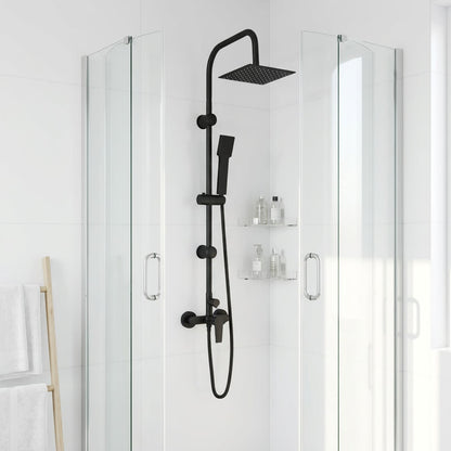 Shower System Black Stainless Steel 21 x 48 x 112 cm