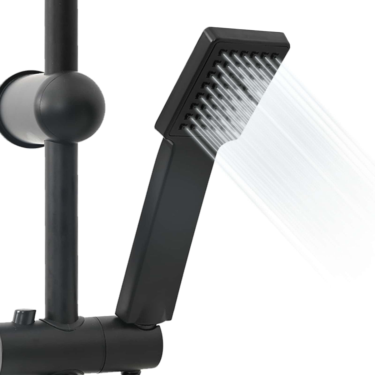 Shower System Black Stainless Steel 21 x 48 x 112 cm