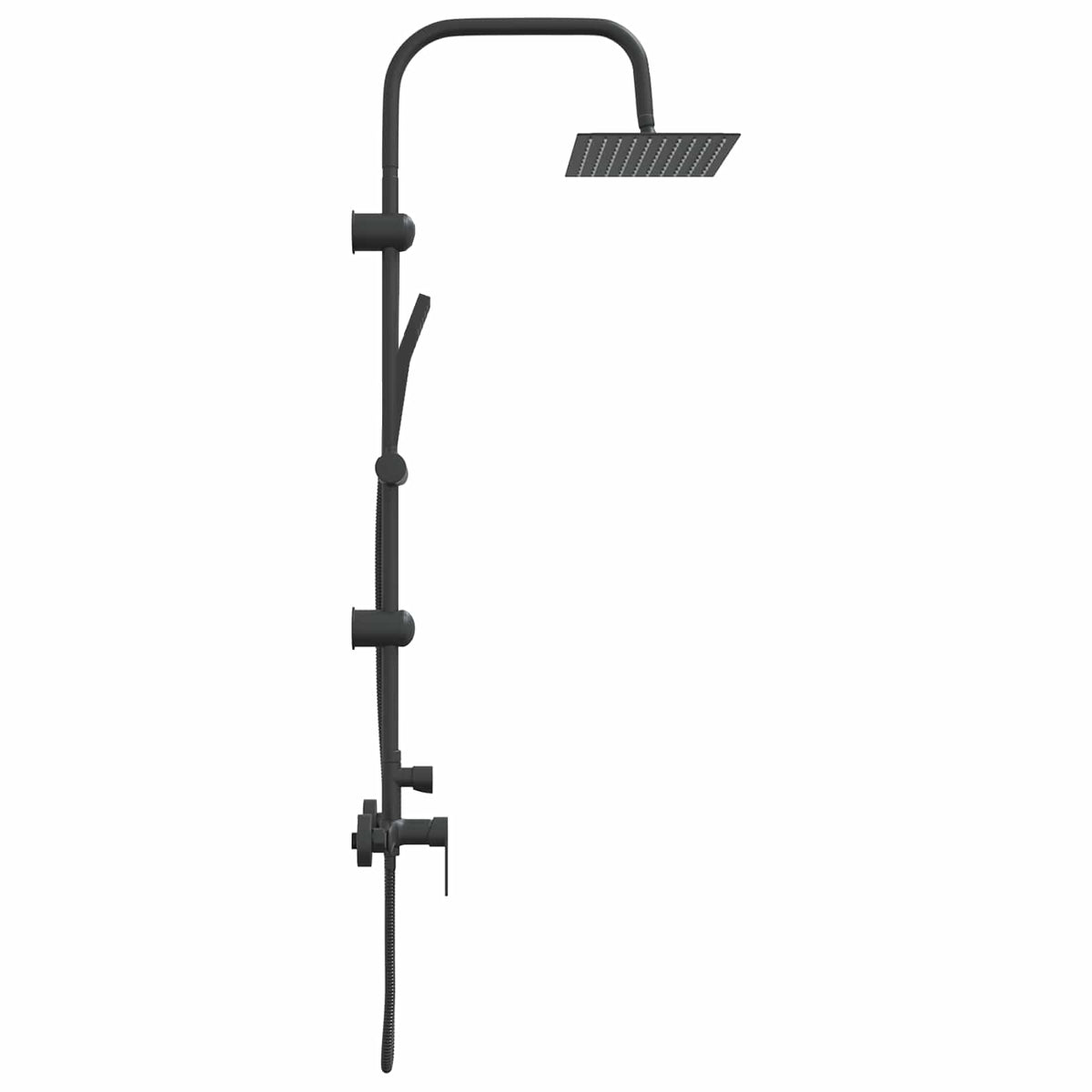 Shower System Black Stainless Steel 21 x 48 x 112 cm