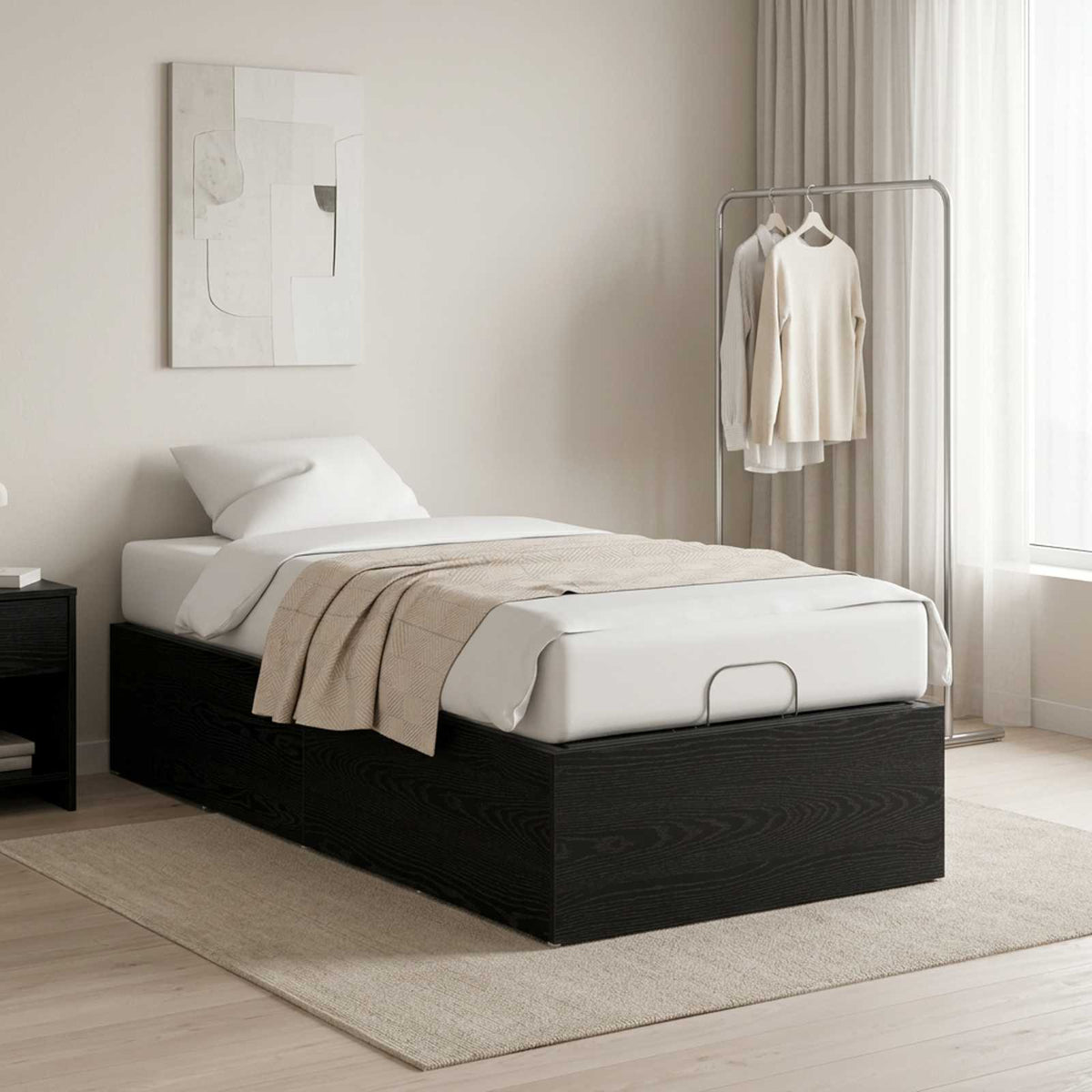Bed Surround for Adjustable Bed Base Black Oak 100 x 200 cm
