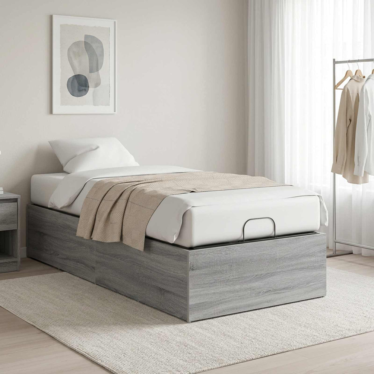 Bed Surround for Adjustable Bed Base Grey Sonoma 100 x 190 cm