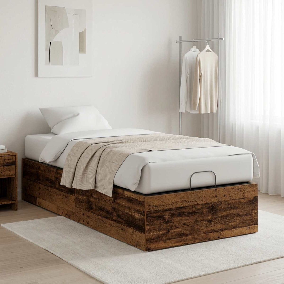 Bed Surround for Adjustable Bed Base Oak wood 90 x 190 cm