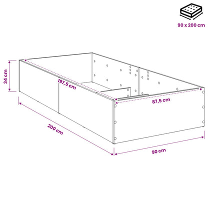 Bed Surround for Adjustable Bed Base White 90 x 200 cm