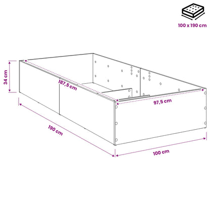 Bed Surround for Adjustable Bed Base Sonoma Oak 100 x 190 cm