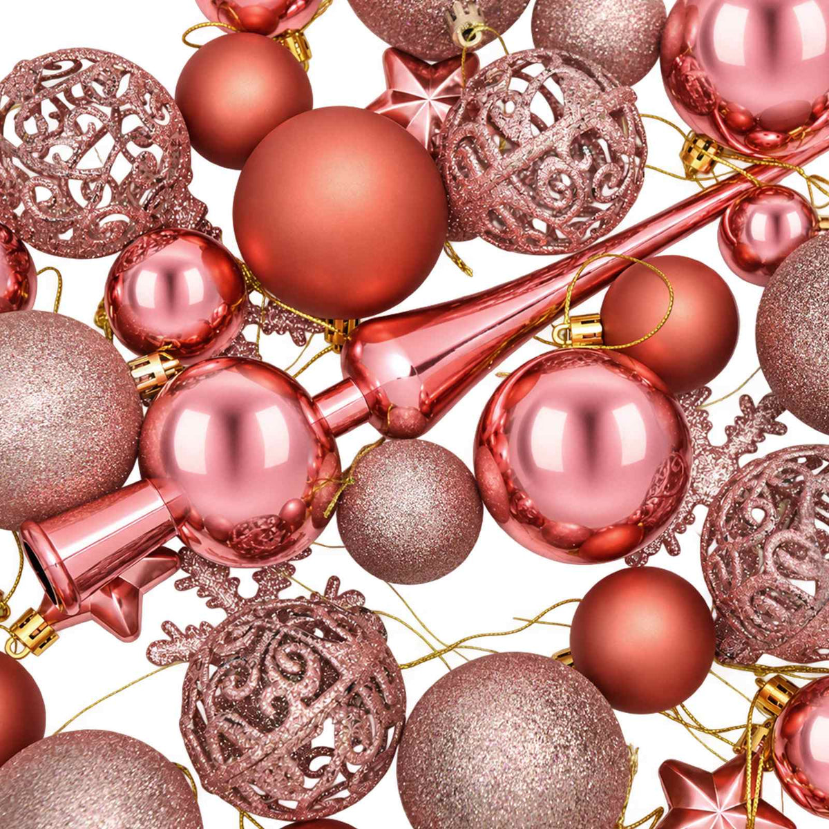 Christmas Ball Set 111 pcs Rose Pink 6 cm Polystyrene