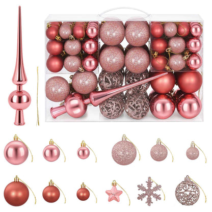 Christmas Ball Set 111 pcs Rose Pink 6 cm Polystyrene