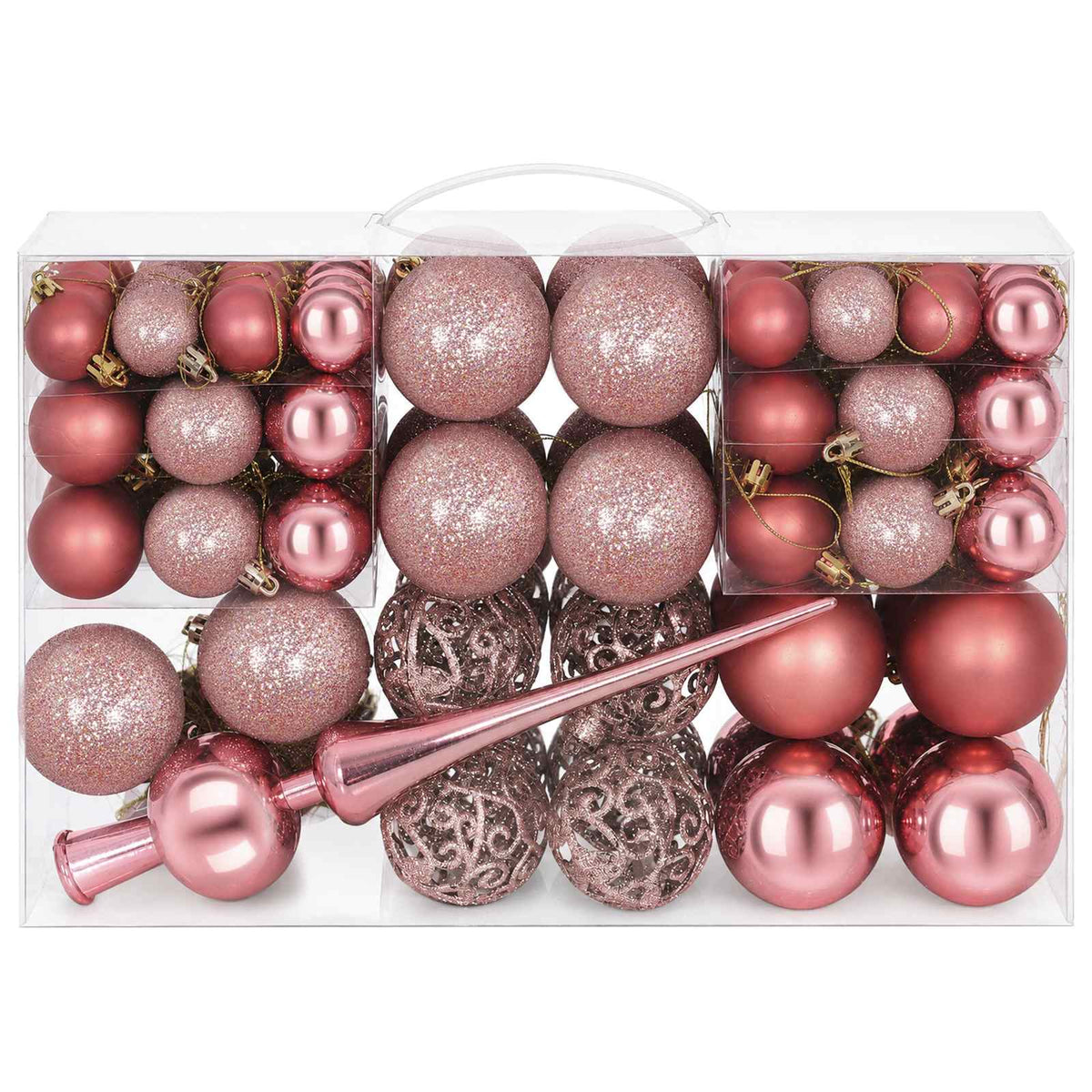 Christmas Ball Set 111 pcs Rose Pink 6 cm Polystyrene