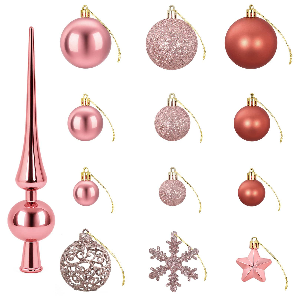 Christmas Ball Set 111 pcs Rose Pink 6 cm Polystyrene