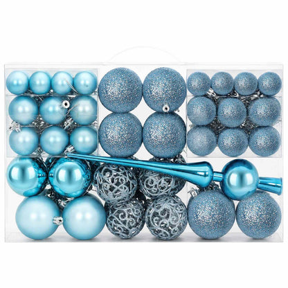 Christmas Ball Set 111 pcs Turquoise Dia. 6 cm Polystyrene