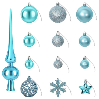 Christmas Ball Set 111 pcs Turquoise Dia. 6 cm Polystyrene