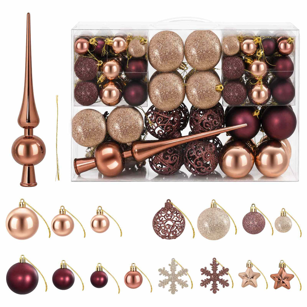 Christmas Ball Set 111 pcs Champagne and Brown 6 cm Polystyrene