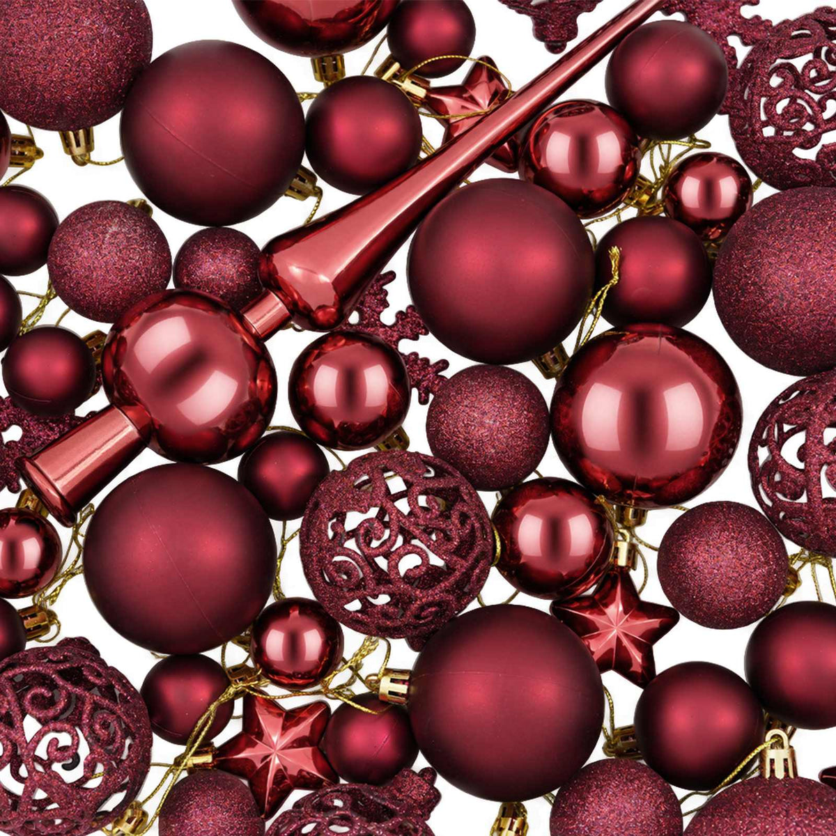 Christmas Ball Set 111 pcs Wine Red 6 cm Polystyrene