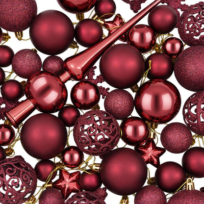 Christmas Ball Set 111 pcs Wine Red 6 cm Polystyrene