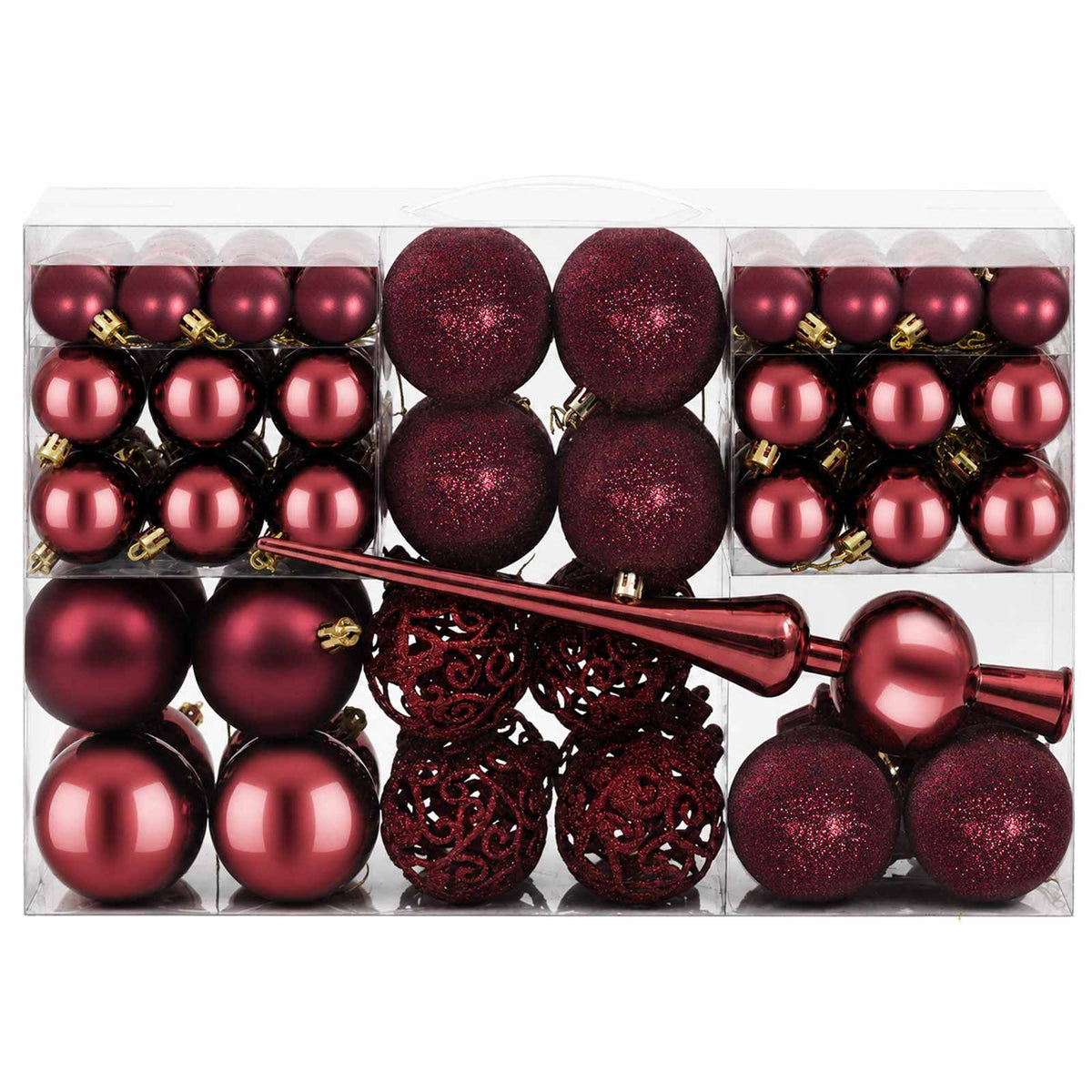 Christmas Ball Set 111 pcs Wine Red 6 cm Polystyrene