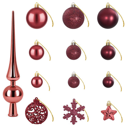 Christmas Ball Set 111 pcs Wine Red 6 cm Polystyrene