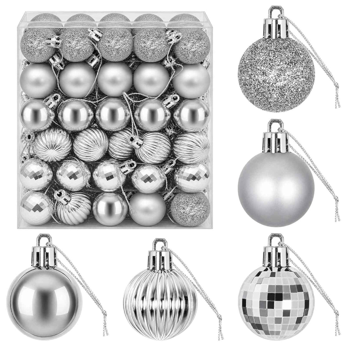 Christmas Ball Set 150 pcs Silver 3 cm Polystyrene