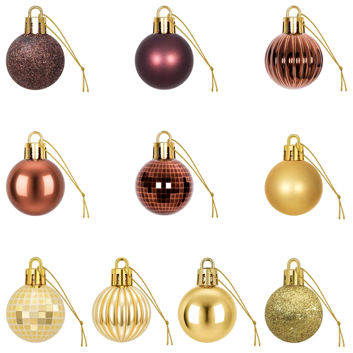Christmas Ball Set 150 pcs Brown and Gold 3 cm Polystyrene