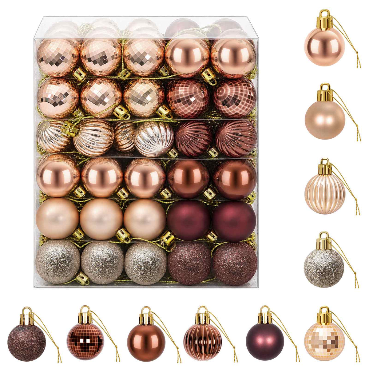 Christmas Ball Set 150 pcs Champagne and Brown 3 cm Polystyrene