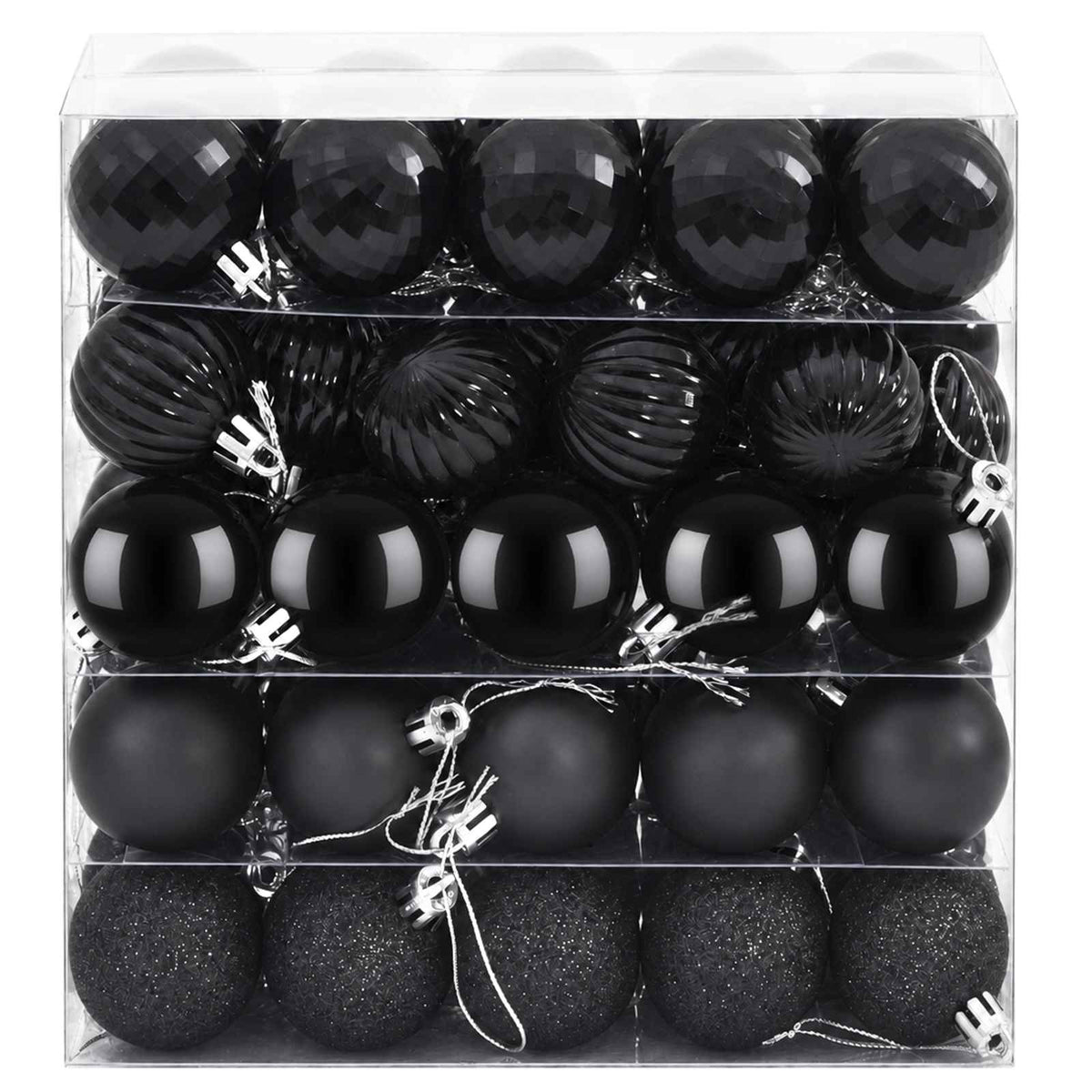 Christmas Ball Set 100 pcs Black 4 cm Polystyrene