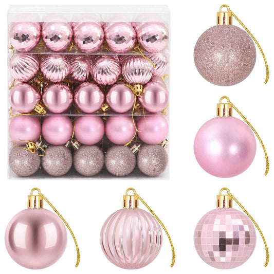 Christmas Ball Set 100 pcs Pink 4 cm Polystyrene