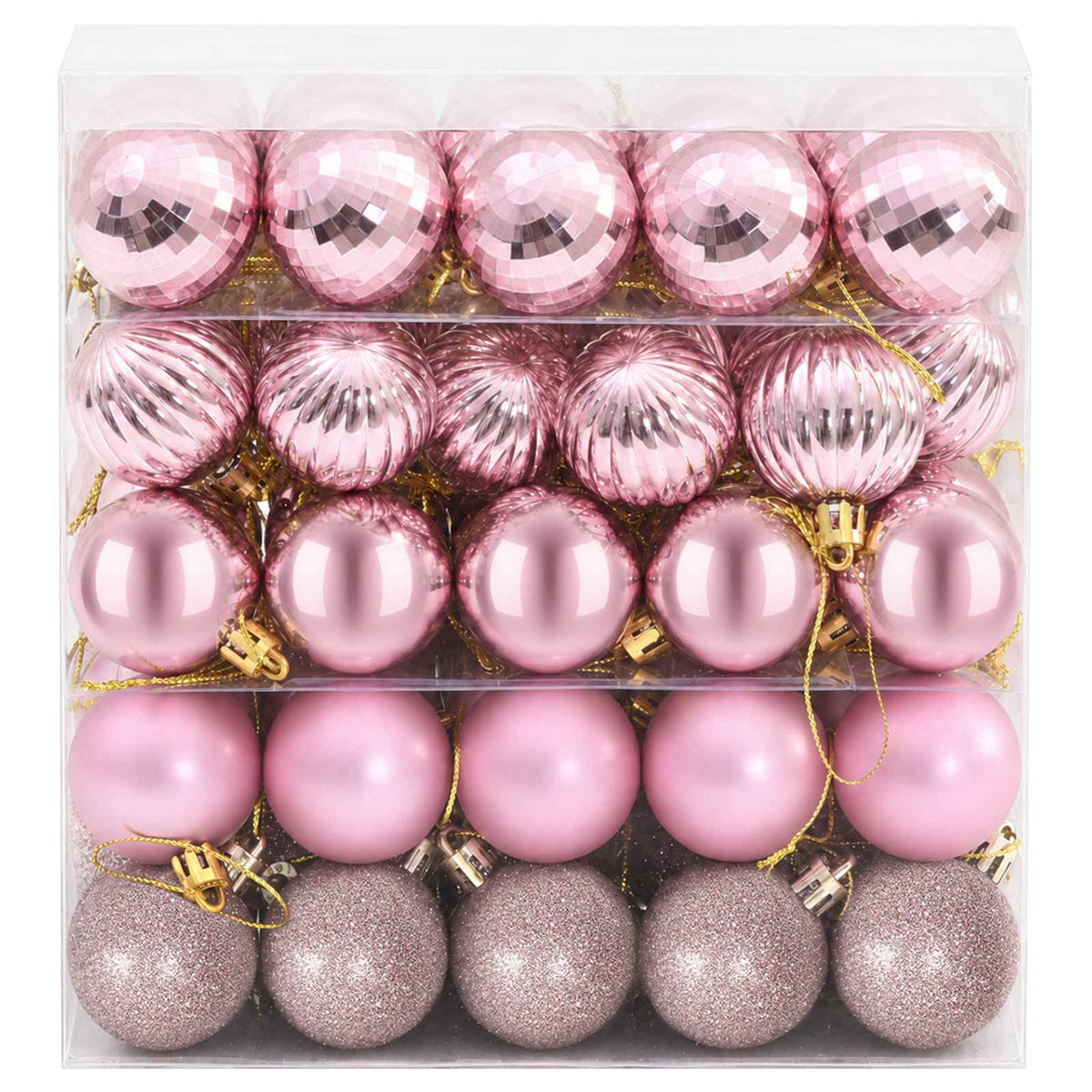 Christmas Ball Set 100 pcs Pink 4 cm Polystyrene