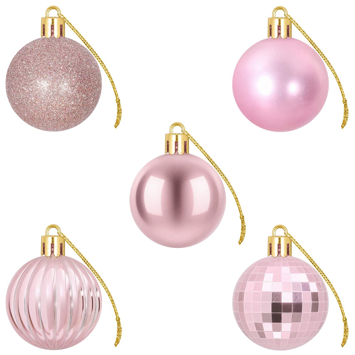 Christmas Ball Set 100 pcs Pink 4 cm Polystyrene