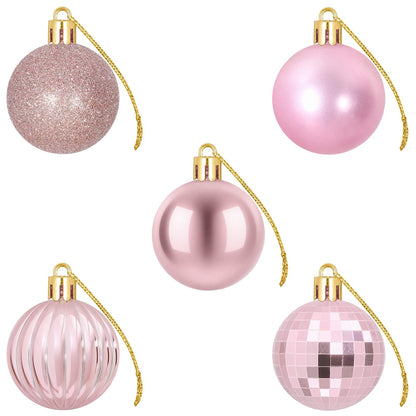 Christmas Ball Set 100 pcs Pink 4 cm Polystyrene