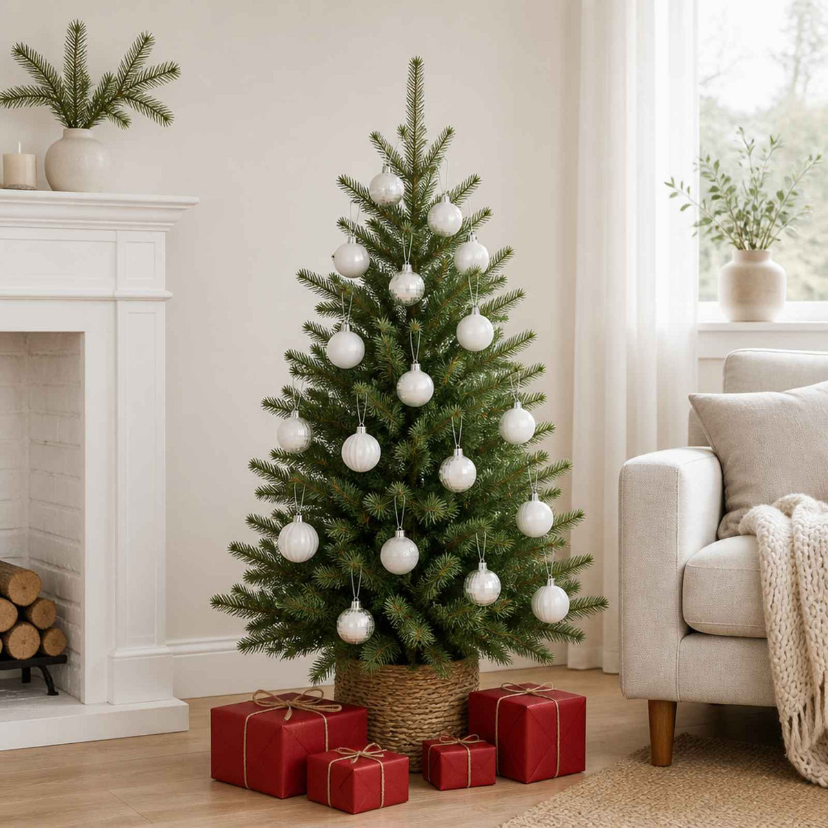 Christmas Ball Set 100 pcs White 4 cm Polystyrene