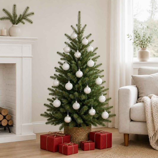 Christmas Ball Set 100 pcs White 4 cm Polystyrene