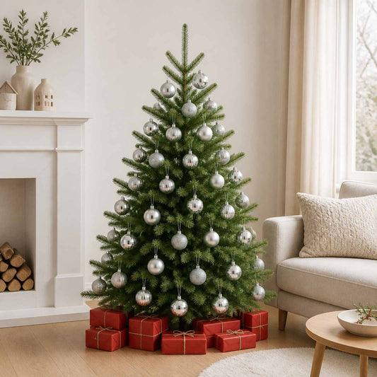 Christmas Ball Set 100 pcs Silver 4 cm Polystyrene
