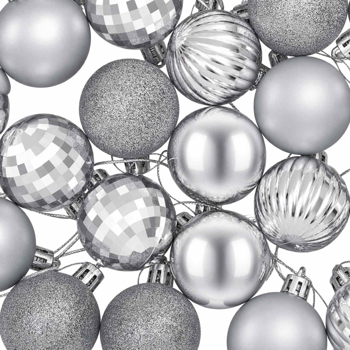 Christmas Ball Set 100 pcs Silver 4 cm Polystyrene
