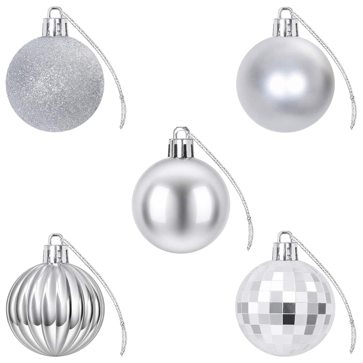 Christmas Ball Set 100 pcs Silver 4 cm Polystyrene