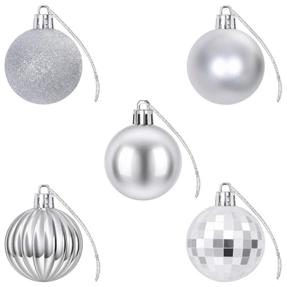 Christmas Ball Set 100 pcs Silver 4 cm Polystyrene