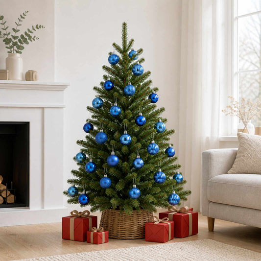 Christmas Ball Set 100 pcs Blue 4 cm Polystyrene