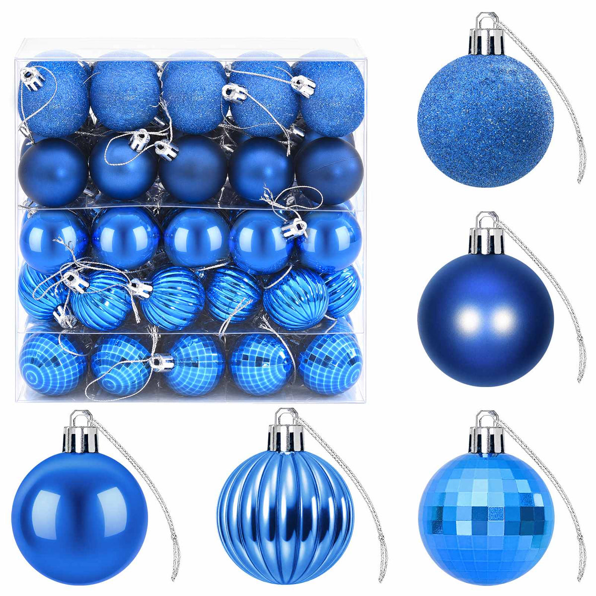 Christmas Ball Set 100 pcs Blue 4 cm Polystyrene