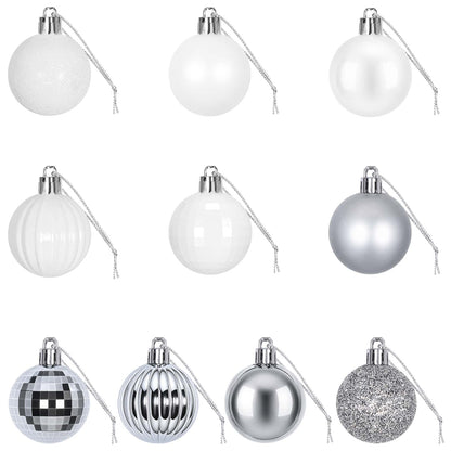 Christmas Ball Set 100 pcs White and Grey 4 cm Polystyrene