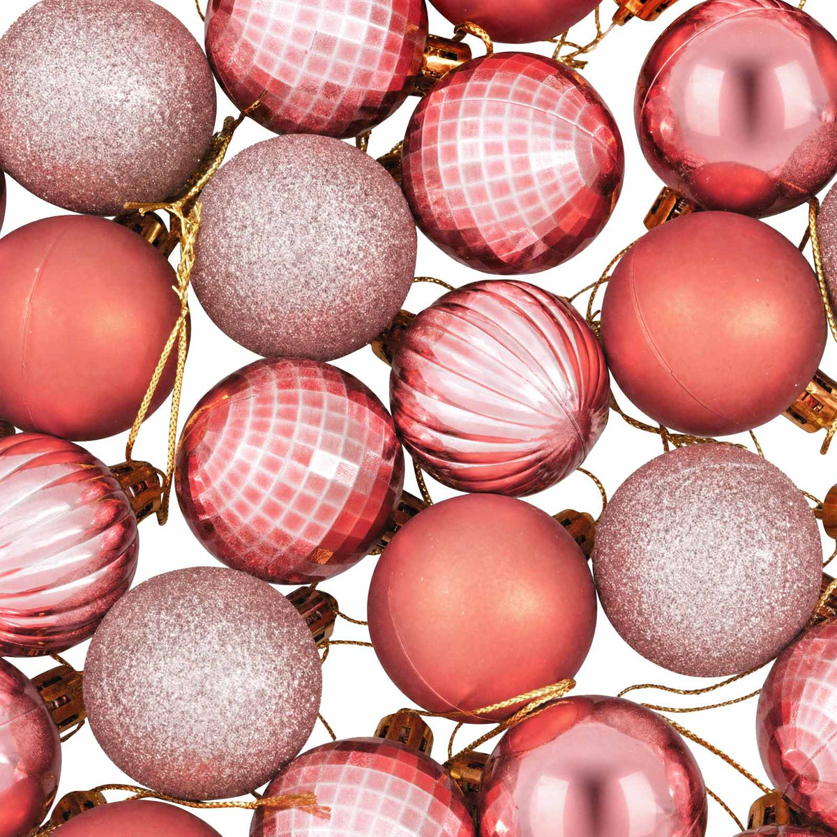 Christmas Ball Set 100 pcs Pink and Rose 4 cm Polystyrene